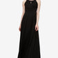 Vestido longo plissado feminino SL Fashions, preto, tamanho 6