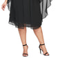 Vestido e capa de chiffon com strass feminino SL Fashions, preto, tamanho 20W