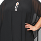 Vestido e capa de chiffon com strass feminino SL Fashions, preto, tamanho 20W