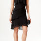 Vestido de chiffon em camadas feminino SL Fashions, preto, tamanho 16