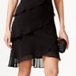 Vestido de chiffon em camadas feminino SL Fashions, preto, tamanho 16