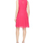 Vestido tubinho feminino sem mangas de chiffon com decote em joia, rosa, tamanho 14, SL Fashions