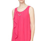Vestido tubinho feminino sem mangas de chiffon com decote em joia, rosa, tamanho 14, SL Fashions
