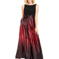 Vestido de festa feminino SL Fashions com faixa de cetim ombré, tamanho 10, vermelho