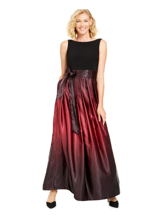 Vestido de festa feminino SL Fashions com faixa de cetim ombré, tamanho 10, vermelho