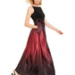Vestido de festa feminino SL Fashions com faixa de cetim ombré, tamanho 10, vermelho