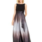 Vestido de festa feminino SL Fashions com faixa de cetim ombré e laço, preto, tamanho 14