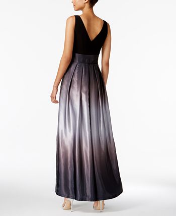 Vestido de festa feminino SL Fashions com faixa de cetim ombré e laço, preto, tamanho 14