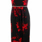 Vestido feminino com estampa floral e detalhes florais da SL Fashions, preto, tamanho 16