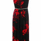 Vestido feminino com estampa floral e detalhes florais da SL Fashions, preto, tamanho 16