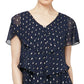 Vestido feminino de bolinhas em camadas SL Fashions, azul, tamanho 8