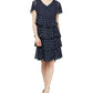 Vestido feminino de bolinhas em camadas SL Fashions, azul, tamanho 16