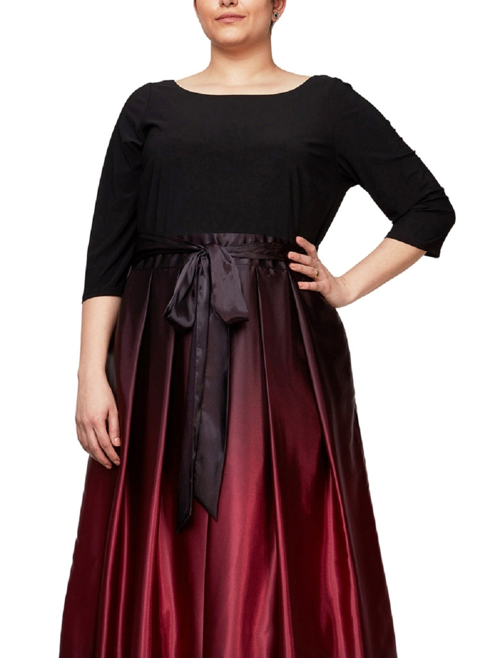Vestido de baile feminino SL Fashions Ombre preto tamanho 14W