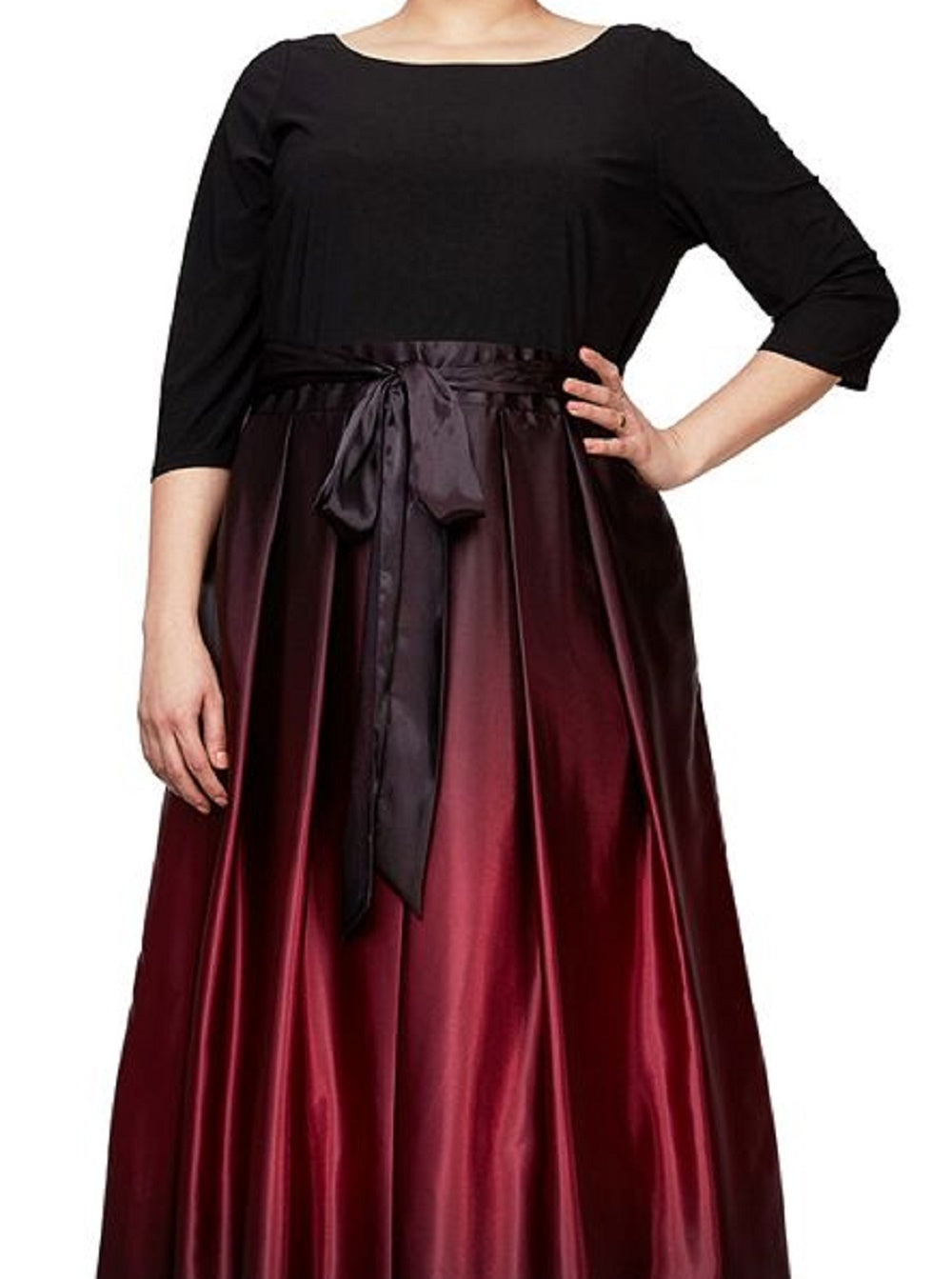 Vestido de baile feminino SL Fashions Plus Ombre preto tamanho 18W