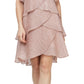 Vestido feminino com brilho e camadas SL Fashions, rosa, tamanho 4