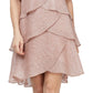 Vestido feminino com brilho e camadas SL Fashions, rosa, tamanho 4
