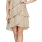 Vestido feminino com brilho e camadas SL Fashions, rosa, tamanho 6