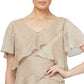 Vestido feminino com brilho e camadas SL Fashions, rosa, tamanho 6