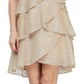 Vestido feminino com brilho e camadas SL Fashions, rosa, tamanho 6