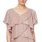 Vestido feminino com brilho e camadas SL Fashions, laranja, tamanho 12