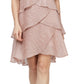 Vestido feminino com brilho e camadas SL Fashions, rosa, tamanho 16