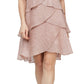 Vestido feminino com brilho e camadas SL Fashions, rosa, tamanho 18