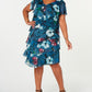 Vestido feminino em camadas SL Fashions, azul, tamanho 24W