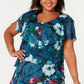 Vestido feminino em camadas SL Fashions, azul, tamanho 24W