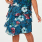 Vestido feminino em camadas SL Fashions, azul, tamanho 24W
