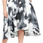 Vestido feminino SL Fashions com saia floral e decote embelezado, preto, tamanho 16W