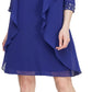 Vestido tubinho sem mangas com decote em contas e jaqueta SL Fashions feminino, tamanho 14, azul
