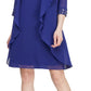 Vestido tubinho sem mangas com decote em contas e jaqueta azul SL Fashions feminino, tamanho 16