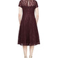 Vestido midi de renda com lantejoulas SL Fashions feminino, tamanho 16, vinho