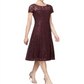 Vestido midi de renda com lantejoulas SL Fashions feminino, tamanho 16, vinho