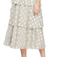 Vestido feminino SL Fashions com pontinhos metálicos e cintura franzida, marrom, tamanho 14