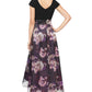 Vestido feminino SL Fashions com saia estampada alta e baixa, roxo, tamanho 12