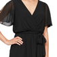 Vestido envelope feminino com babados SL Fashions, preto, tamanho 14