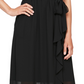 Vestido envelope feminino com babados SL Fashions, preto, tamanho 14