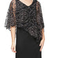 Vestido feminino SL Fashions com decote em V e estampa floral e glitter, preto, tamanho 8