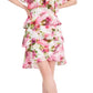 Vestido feminino com estampa floral e camadas SL Fashions, branco, tamanho 18