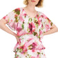 Vestido feminino com estampa floral e camadas SL Fashions, branco, tamanho 18