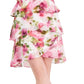 Vestido feminino com estampa floral e camadas SL Fashions, branco, tamanho 18