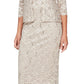 Conjunto de jaqueta de renda e vestido midi feminino SL Fashions, 2 peças, marrom, tamanho 14, pequeno