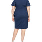 Vestido de malha brilhante feminino SL Fashions azul tamanho 22W