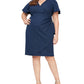 Vestido de malha brilhante feminino SL Fashions azul tamanho 22W