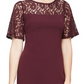 Vestido justo com lantejoulas e renda SL Fashions para mulheres, marrom, tamanho 16