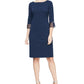 Vestido tubinho plissado feminino SL Fashions azul tamanho 18