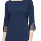 Vestido tubinho plissado feminino SL Fashions azul tamanho 18