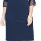 Vestido tubinho plissado feminino SL Fashions azul tamanho 18