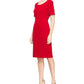 Vestido tubinho com mangas e contas SL Fashions feminino, vermelho, tamanho 10